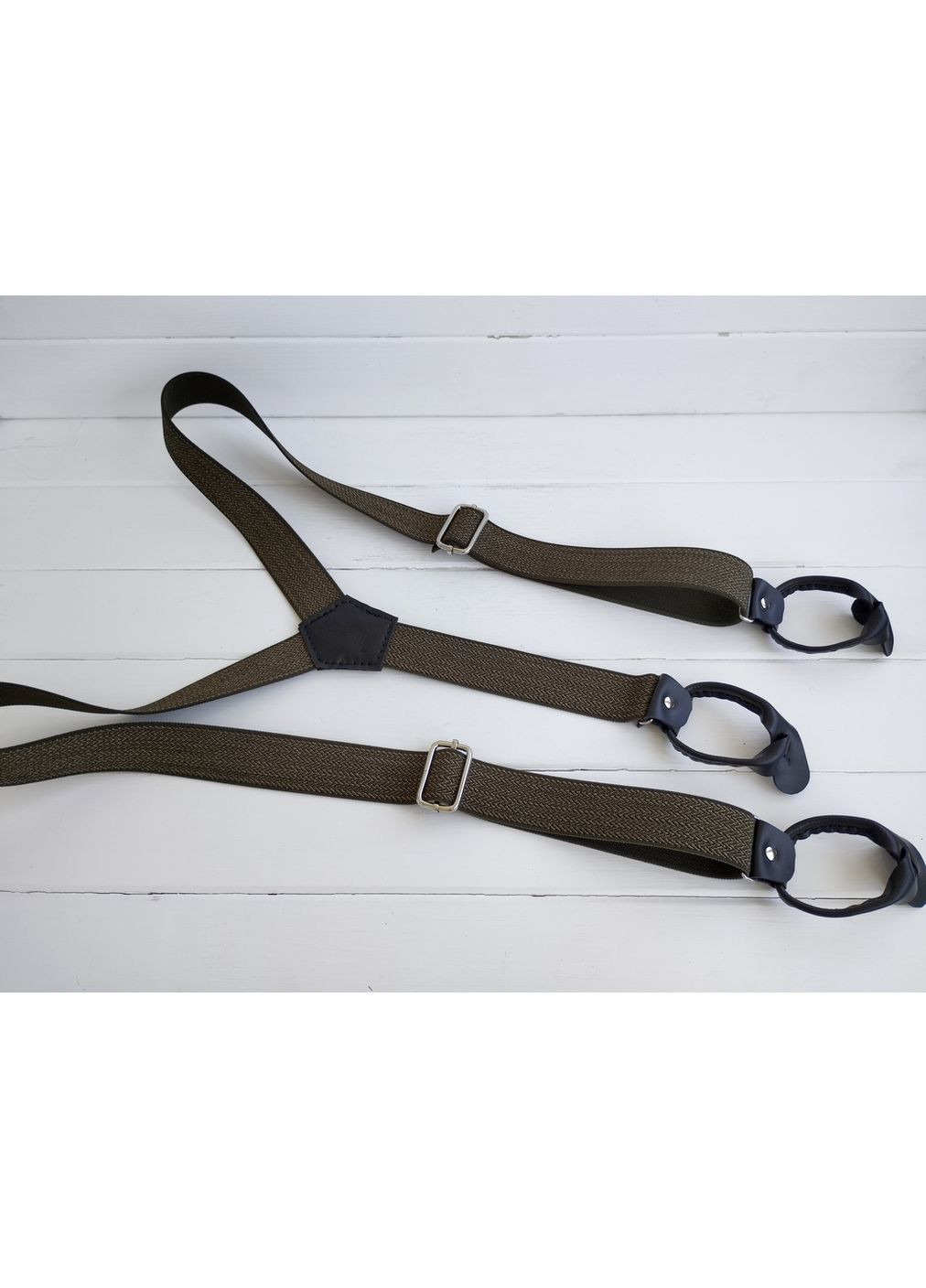 Подтяжки на пуговицах оливковые Major Style (357206644)