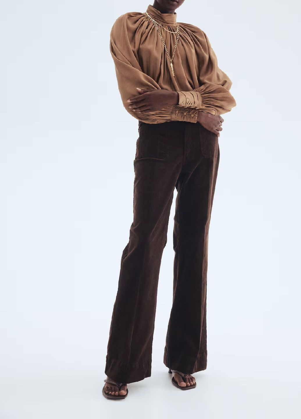 Коричневая блузка H&M