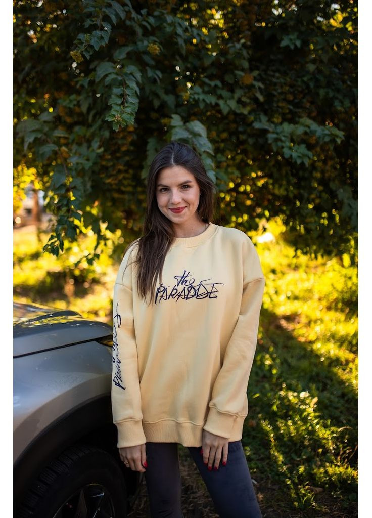 Светло-желтый зимний свитшот женский hc (h001-8355-025-33) Носи своє