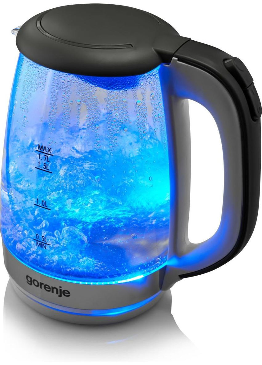 Електрочайник 1.7л, 2,200 Вт, strix контроль, скло, Gorenje (314978366)