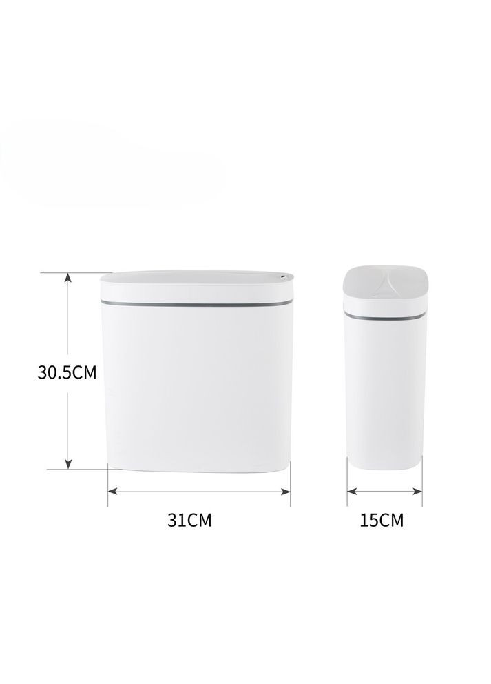 Відро для сміття сенсорне овальне Flat-TC0109 White 9 л колір білий (MI7074) Mixxus (341331700)