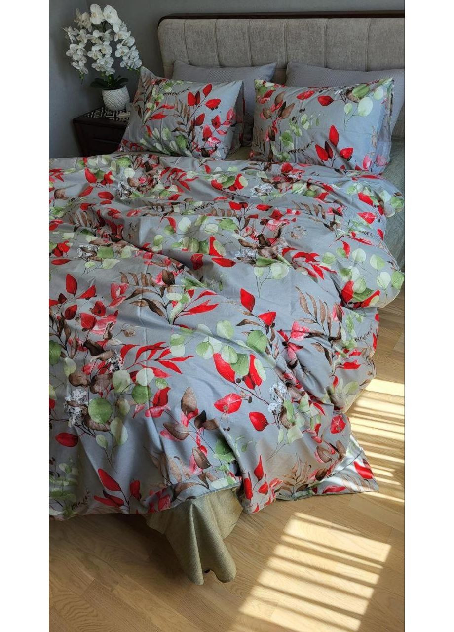 Постільна білизна з резинкою Евкаліпт, ранфорс Сімейний розмір, наволочки 70/70 No Brand (364219724)