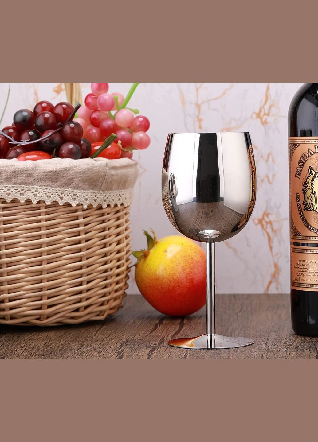 Келих для вина сріблястого кольору 320 мл з нержавіючої сталі УЦІНКА REMY-DECOR (361964732)