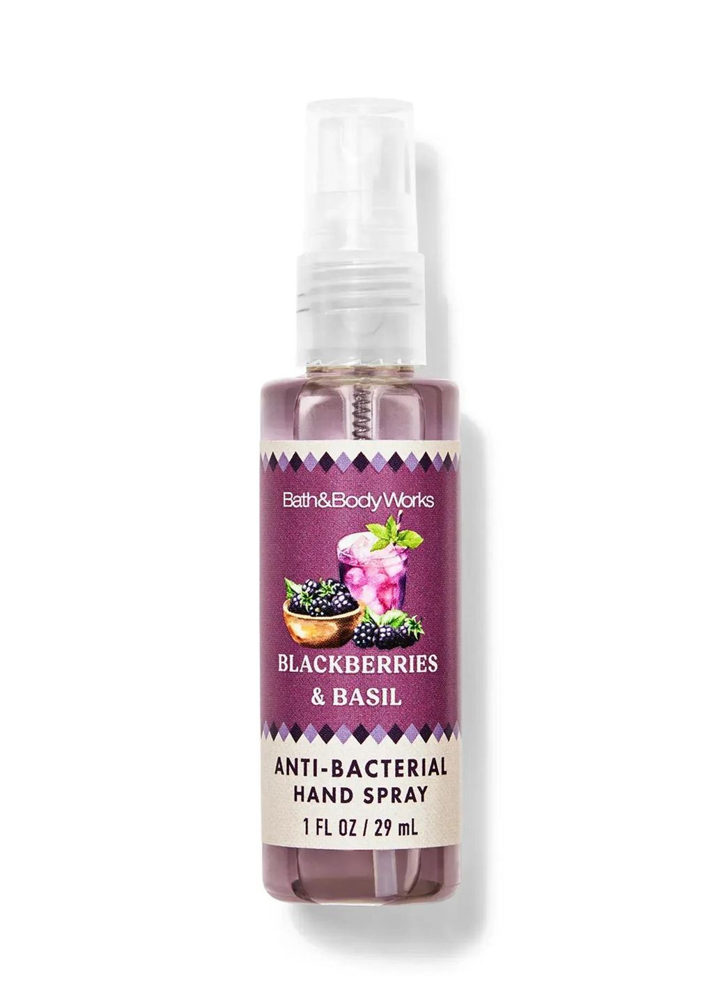 Антибактериальный спрей для рук Bath&Body Works 29 мл Blackberries & Basil Bath & Body Works (362954574)