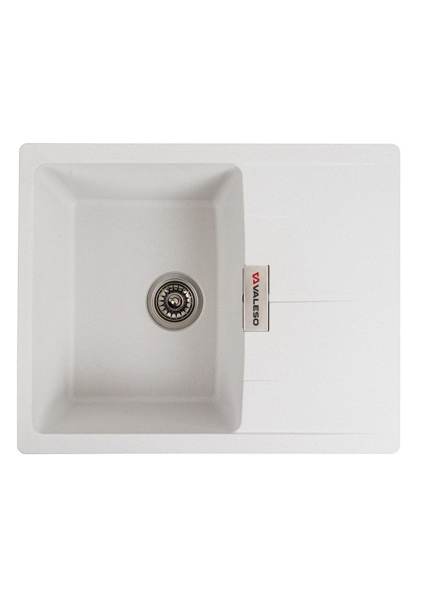 Гранітна мийка для кухні 6250 ZIRKONE матова Білосніжна Valeso (365877884)