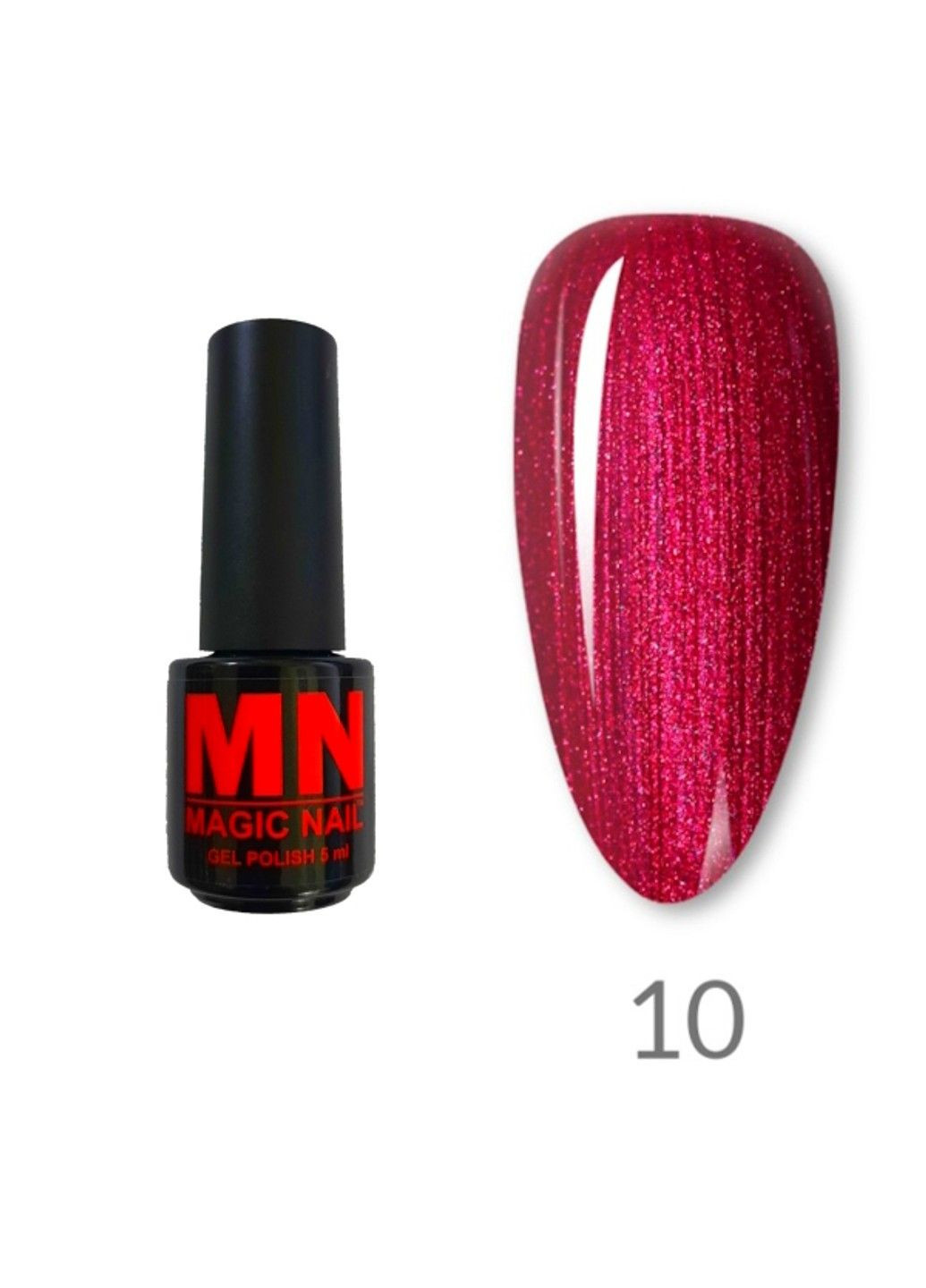 Гель-лак с шиммером Red Shimer Gel № 10 (американская роза) 5 мл. MagicNail (315440003)