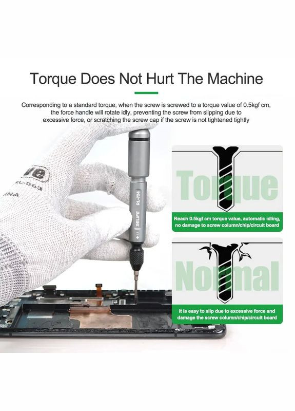 Набір викруток RL-724A / прецизійні / для ремонту (T1 / Y0.6 / ★0.8 / ➕1.5 / IP2.5) 5 шт. Relife (322567665)