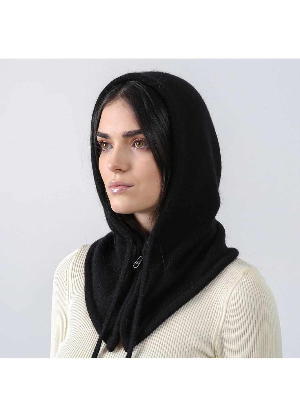 Капор женский ангора черный ЛЕНДА LuckyLOOK 952-102 (367831455)