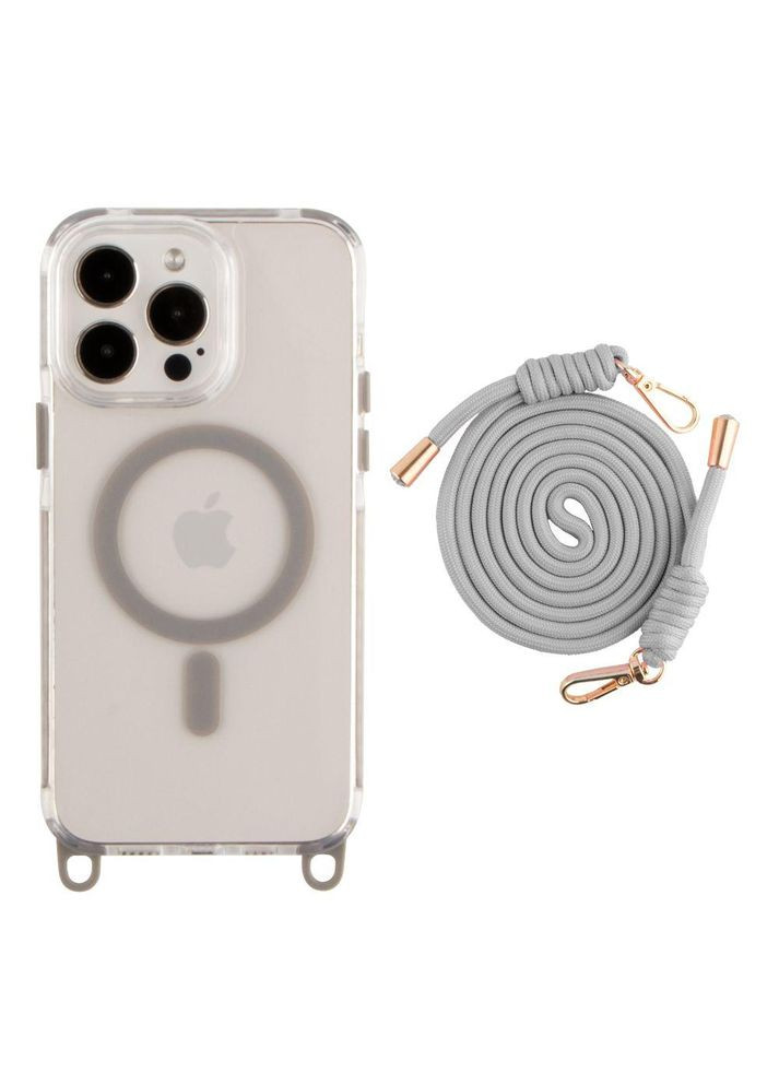 Чохол TPU+PC LanyardCase with MagSafe для iPhone 16 Pro Titanium grey No Brand (340404964)