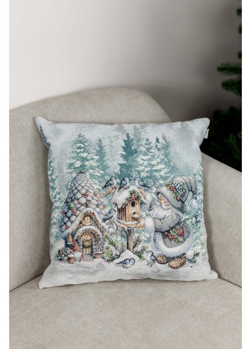 Декоративная наволочка Сказочные гномы 45х45 см для новогоднего декора стильный подарок ProDobro (369377918)