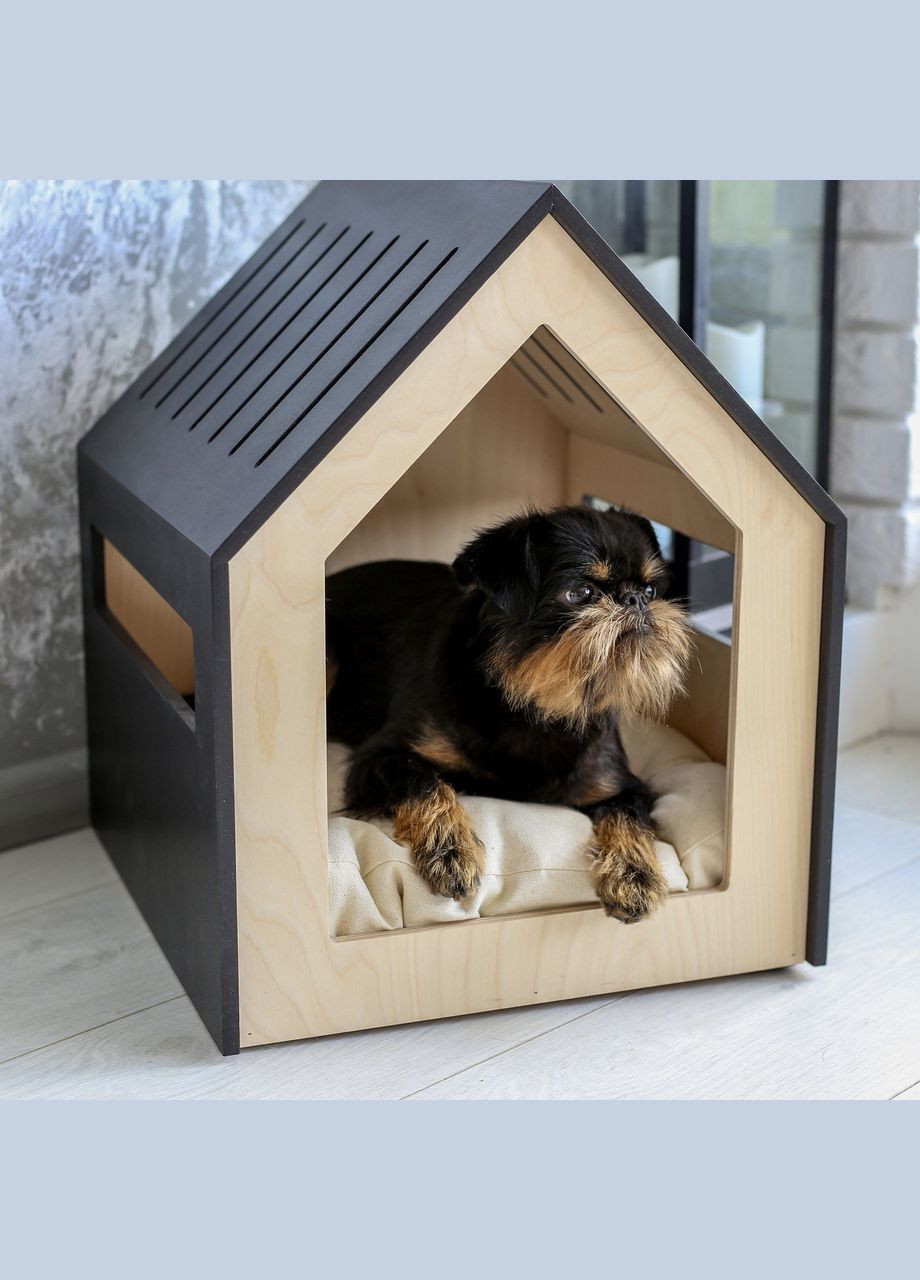 Будка для собаки з дерева Аргос венге-бланже (БДК-00221201) No Brand (328605496)