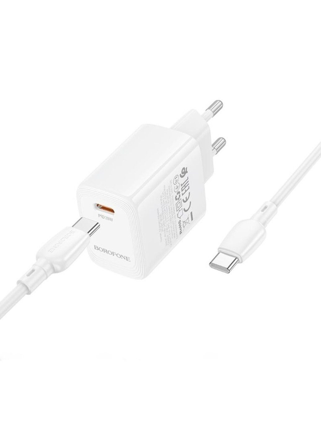 Сетевое зарядное устройство для BN26 Fuente single-port PD20W Charger Set (C to C) (EU) White Borofone (369457584)