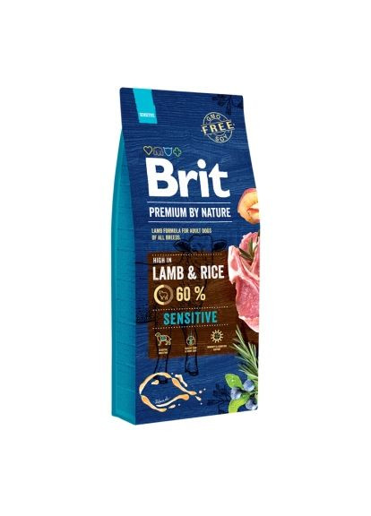Сухий корм для собак (8595602526642) Brit Premium Dog Sensitive Lamb 15 кг (370017183)