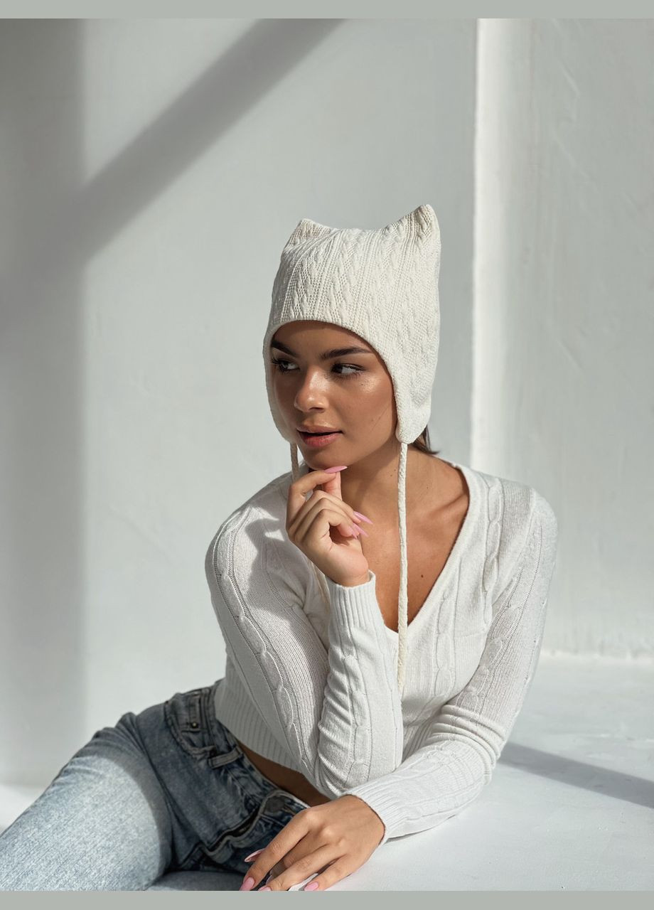 Шапка с ушками кошка с узором D.Hats (289386134)