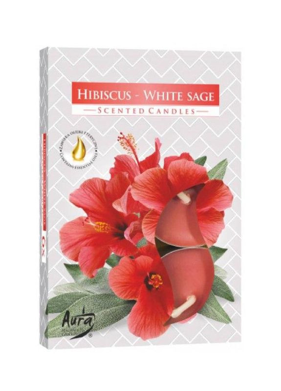 Свічка чайна ароматична (таблетка) Hibiscus white sage Bispol (329688924)
