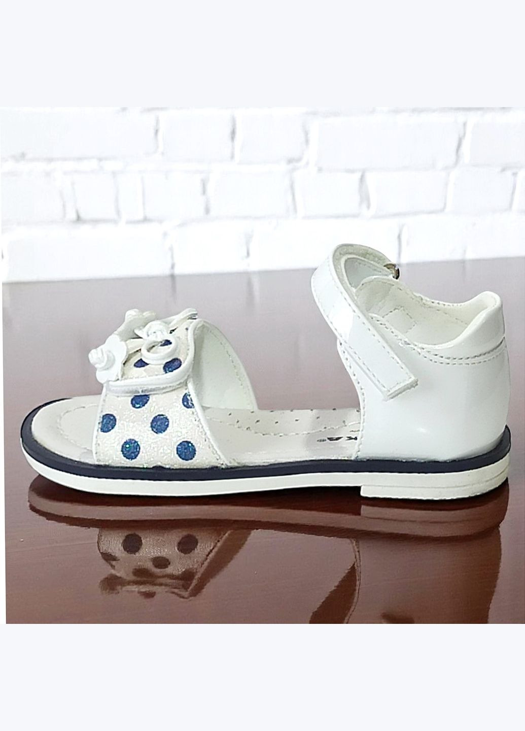 Белые повседневные, праздничные ортопедические босоножки открытые сандалии на липучках для девочки Сказка на липучке