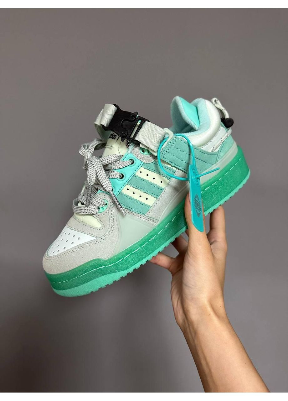 Зелені Осінні кросівки чоловічі adidas forum x bad bunny mint адідас форум бед банні No Brand