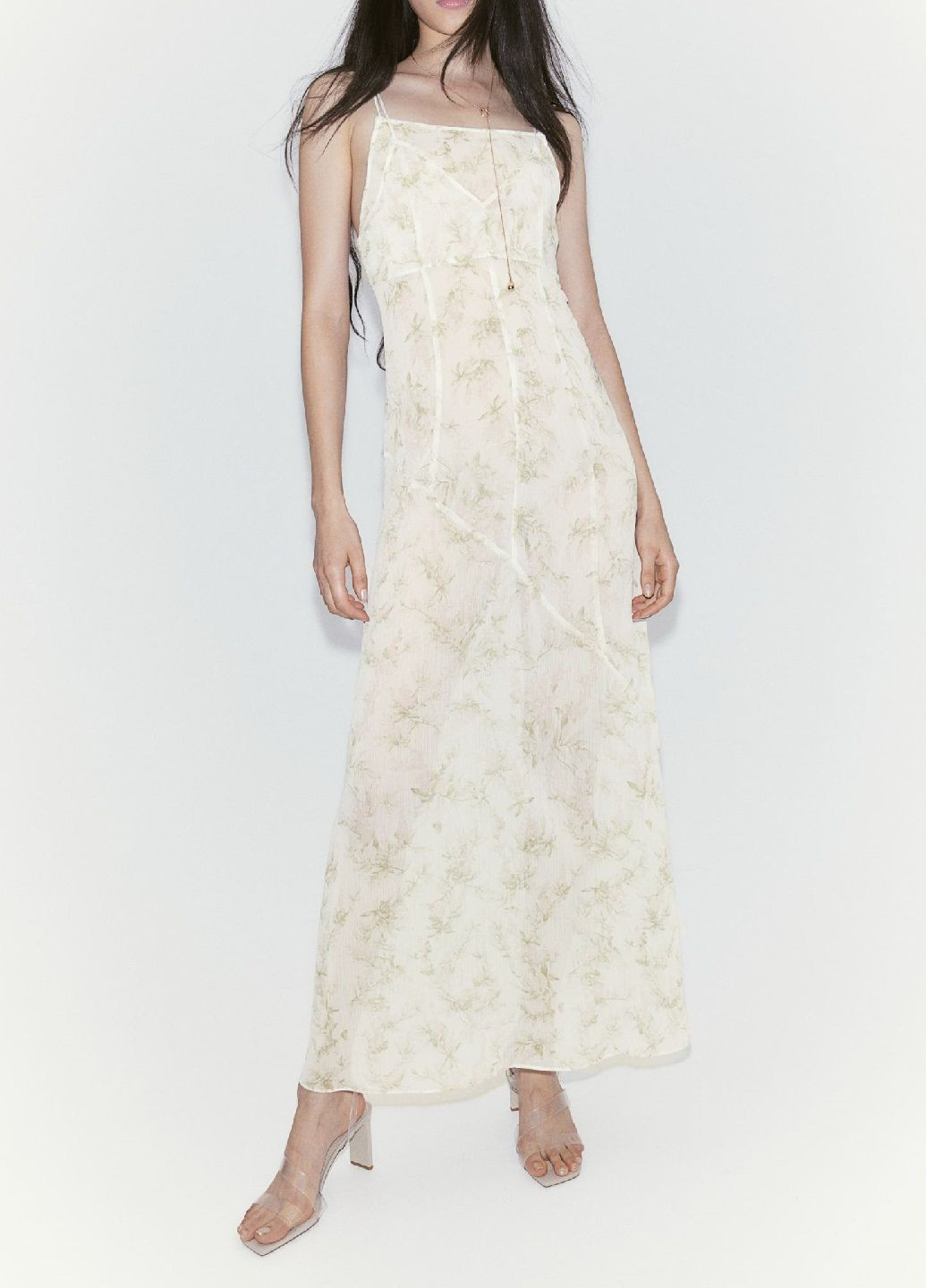 Белое кэжуал платье H&M с цветочным принтом