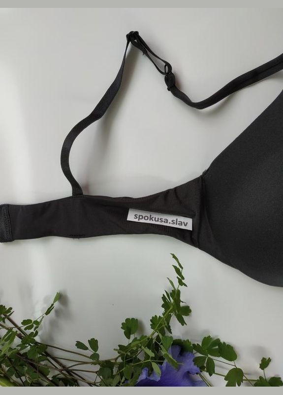 Чорний бюстгальтер з ефектом пушап 1368 білий гладенький SieLei поліамід