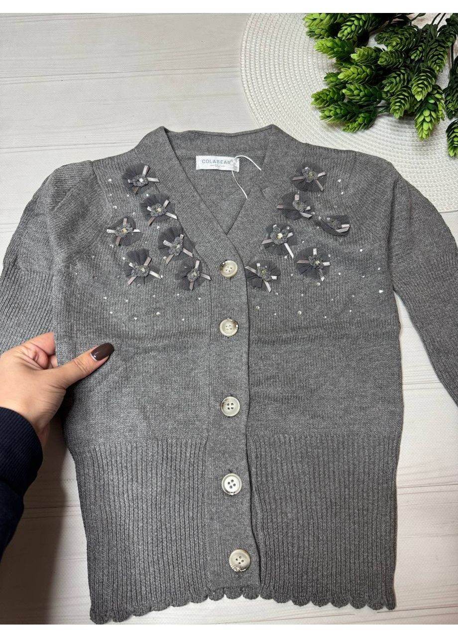 Серый демисезонный кардиган Модняшки