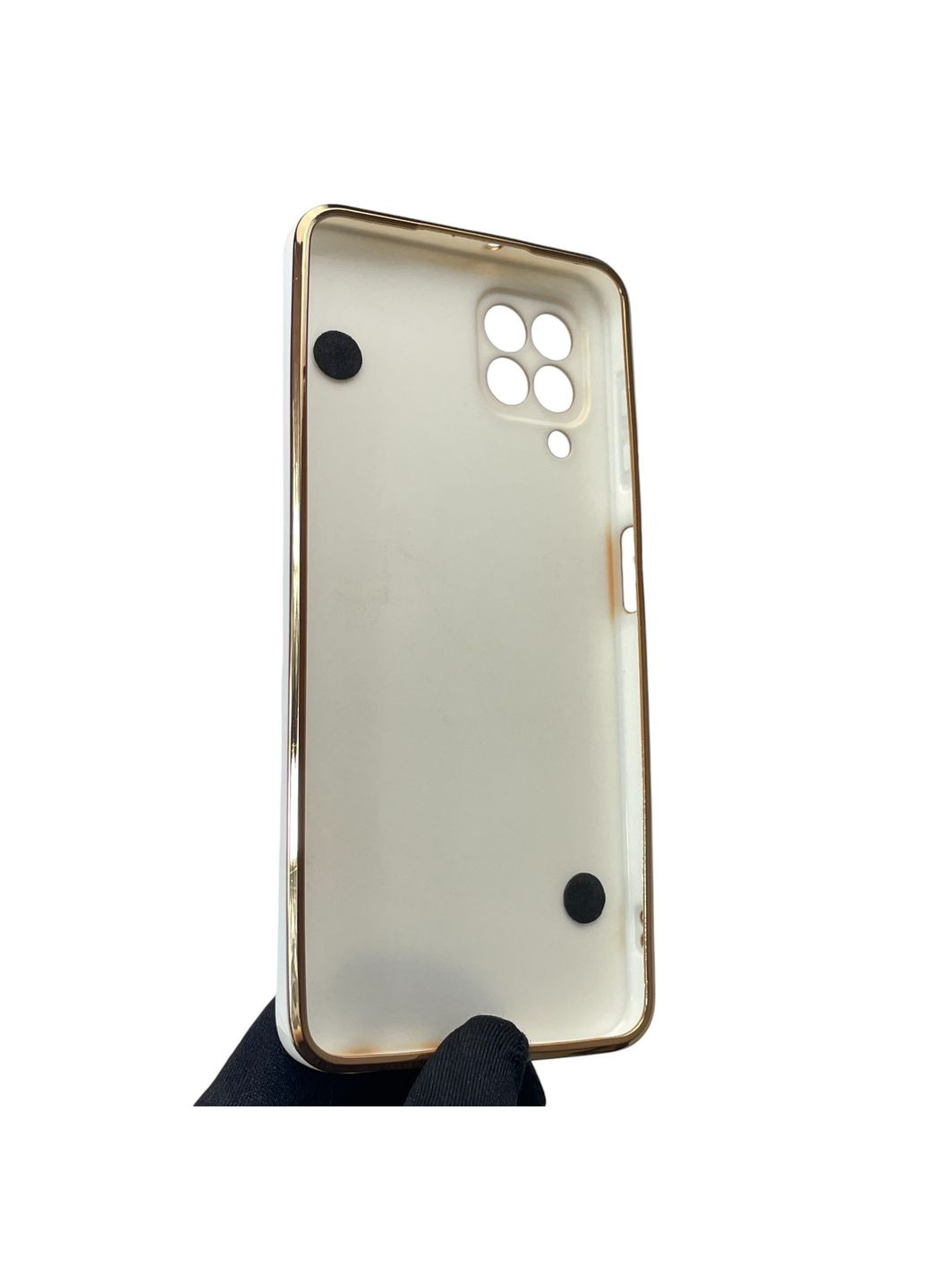 Чехол для телефона Galaxy M22 4G (SM-M225F) женский с ремешком с украшениями и золотой окантовкой на M22 4г белый gs1 Samsung (366229065)