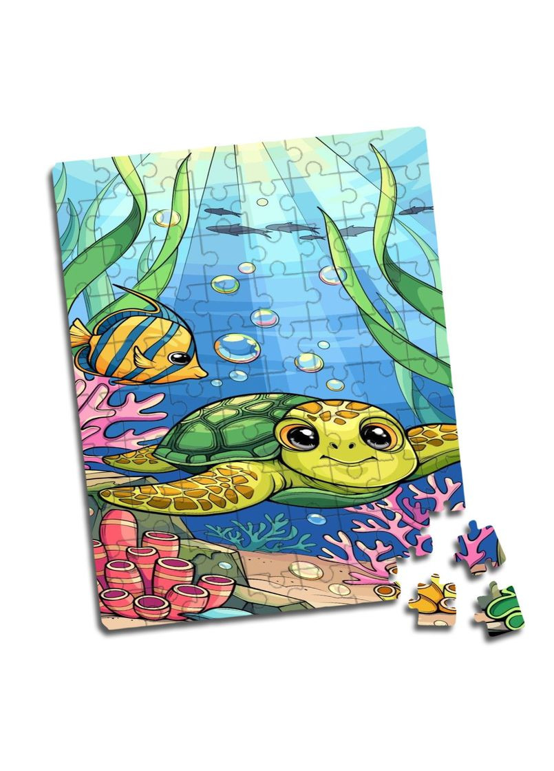 Пазл для дітей черепашка та риба A5 80 елементів No Brand (309159400)