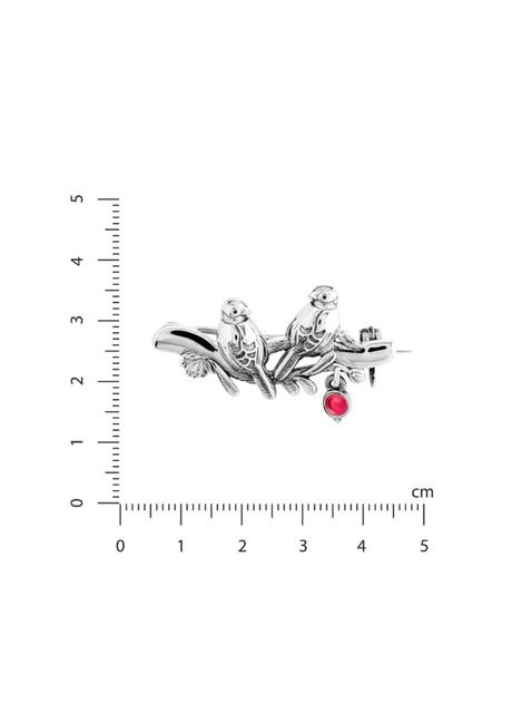 Брошь серебряная с птицами Соловейко Rose 925 Skifska Etnika (364203279)