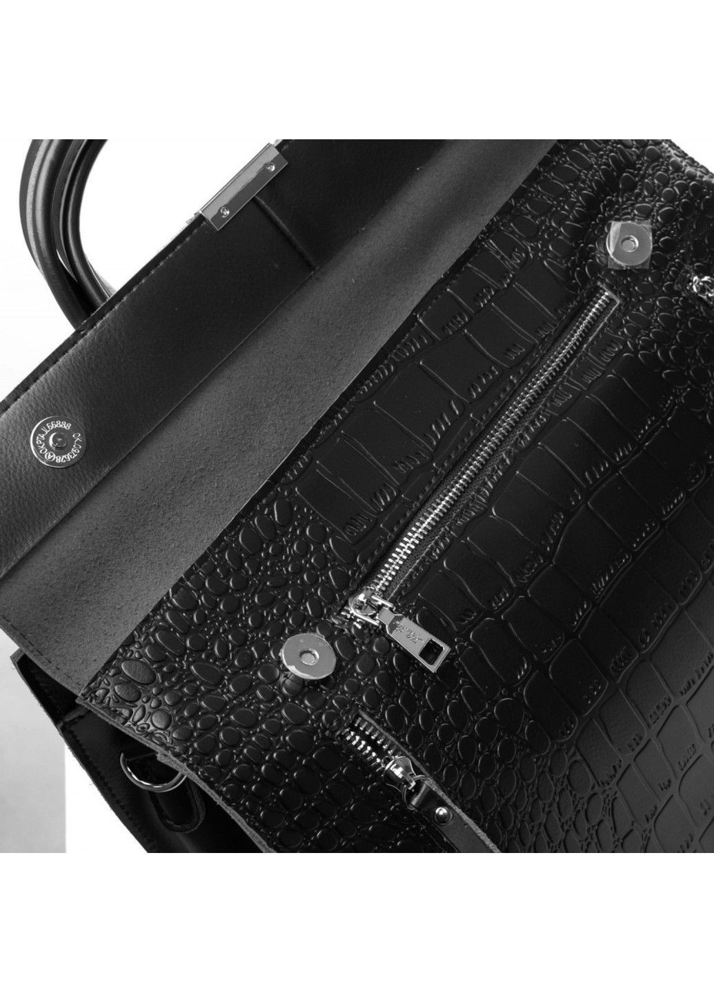 Жіноча шкіряна сумка класична 5052 black croco Alex Rai (367992199)