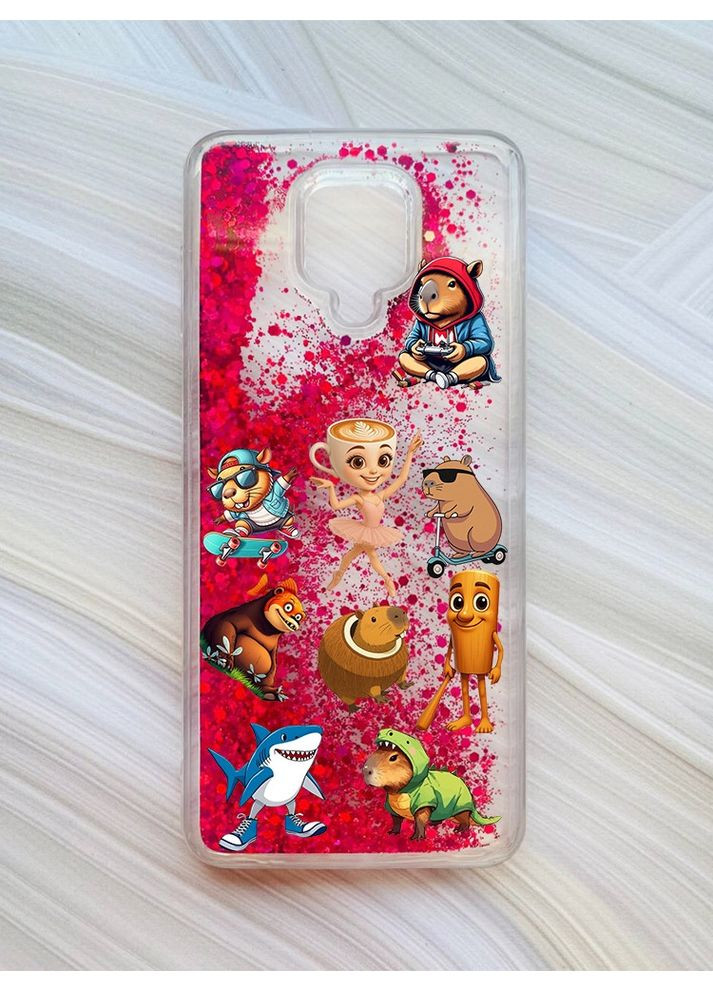 Чехол с плавающими розовыми блестками на Xiaomi Redmi Note 9 Pro/9 Pro Max/9S Мемы (принт 415) Creative (356127448)