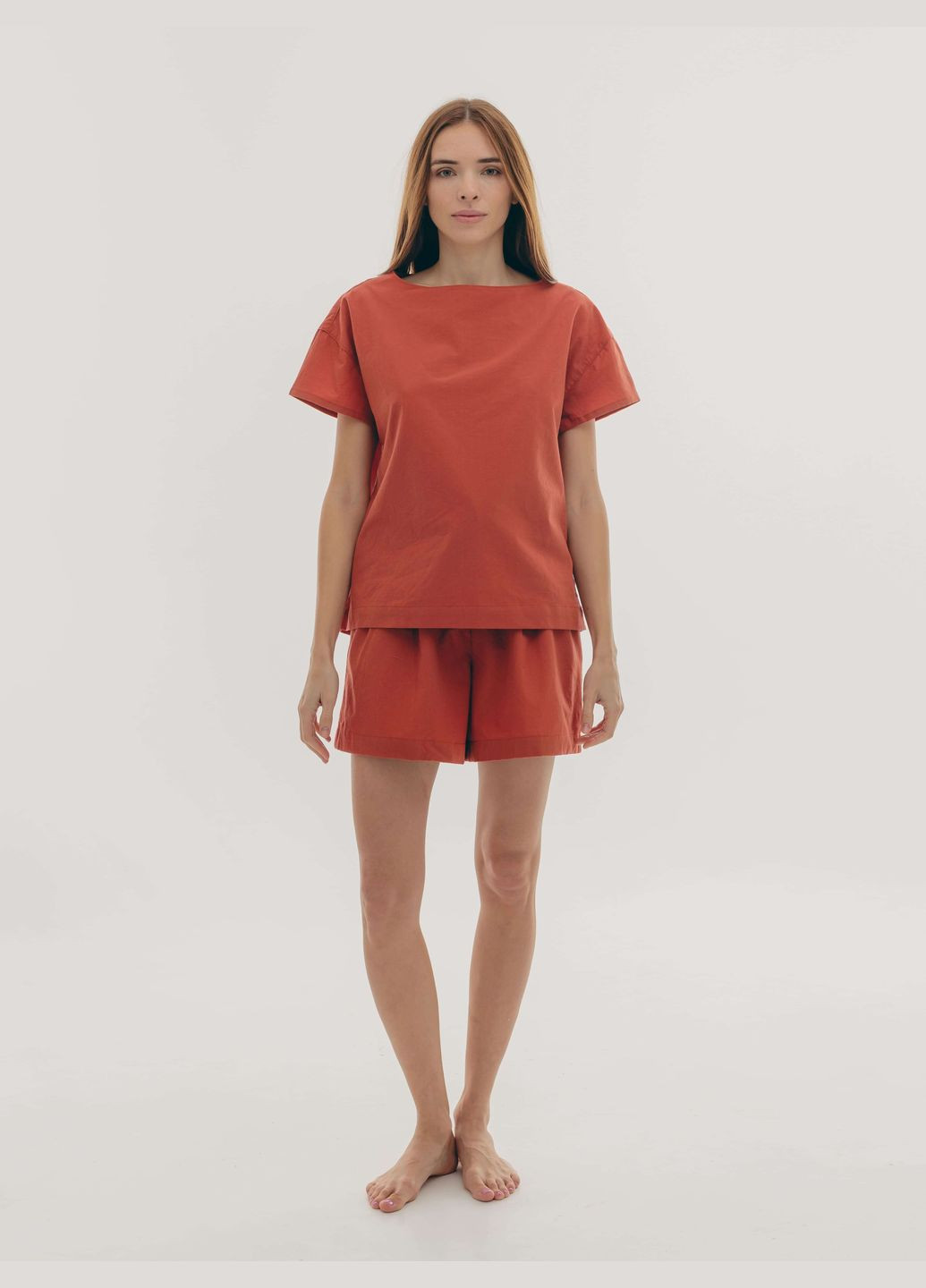Красная пижама женская с шортами terra xs Leglo
