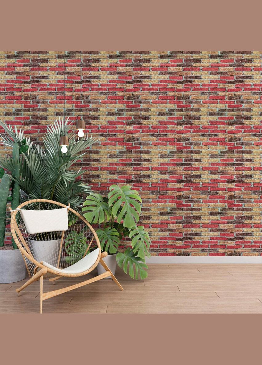 Самоклеюча 3D панель під бежево-коричневу катеринославську цеглу 3080x700x3мм SW-00001764 Sticker Wall (300372505)