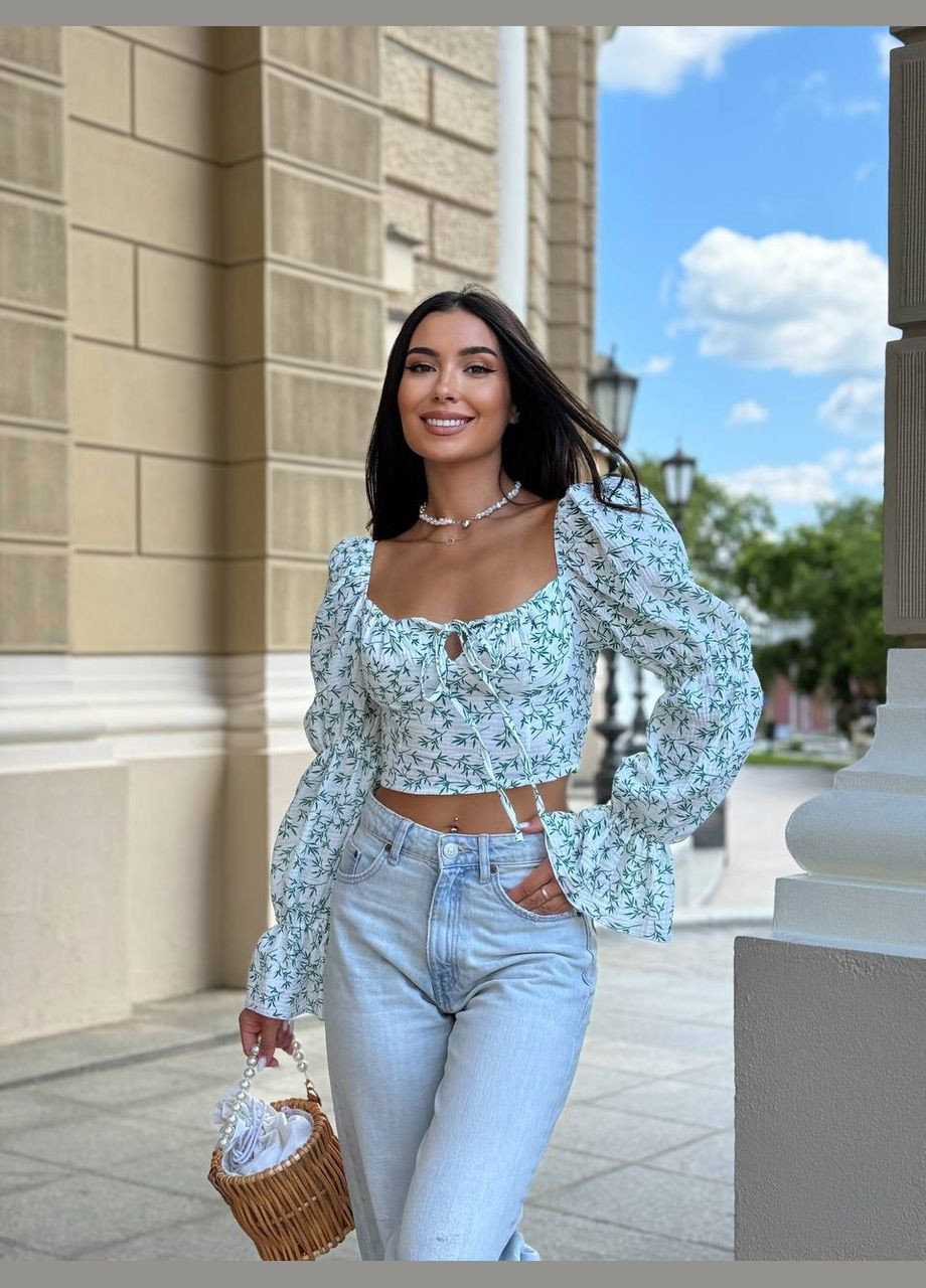 Топ із мусліну з об’ємними рукавами Vakko (338531511)