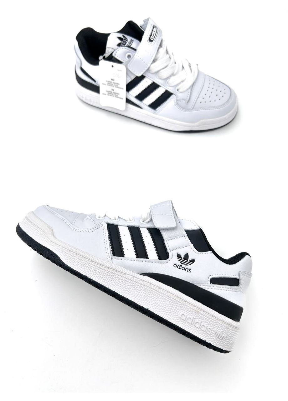 Білі всесезонні жіночі кросівки adidas white black No Brand Forum