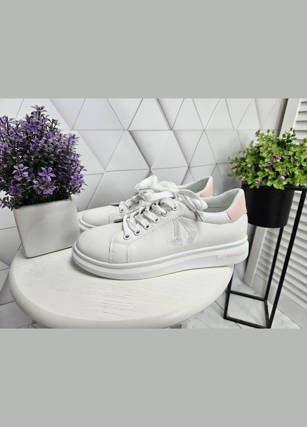 Кроссовки кеды белые из экокожи на высокой платформе No Brand белые (322650793)