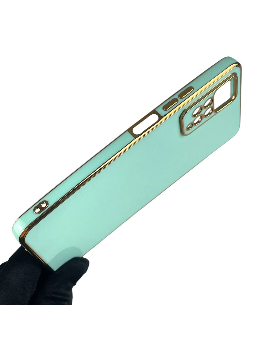 Чохол для Redmi Note 12 Pro 4G глянсовий із золотою окантовкою із захистом камери на сяомі редмі нот 12 про 4г бірюзовий Xiaomi (366023423)