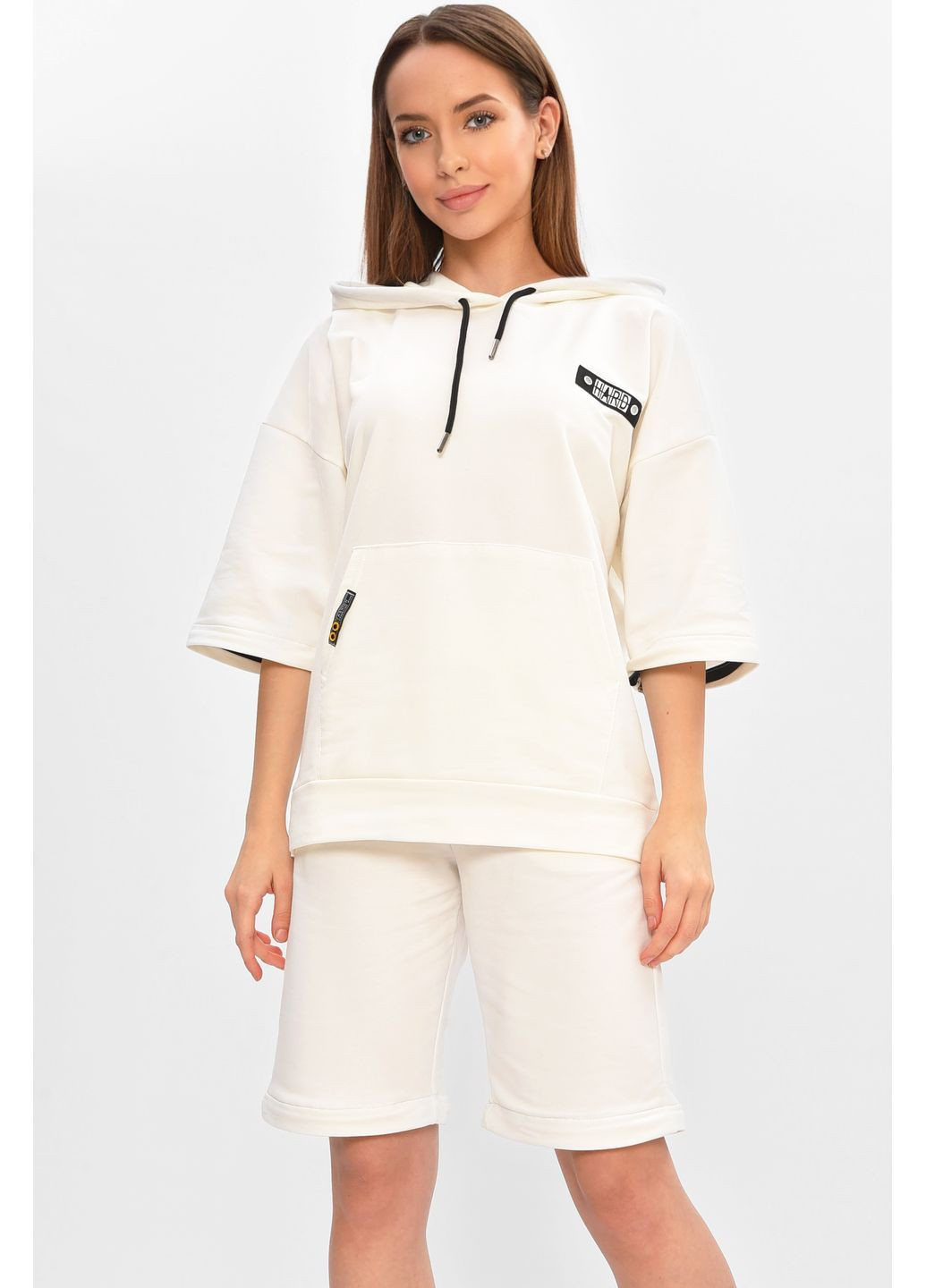 Білий демісезонний спортивний костюм підлітковий для дівчинки білого кольору брючний Let's Shop