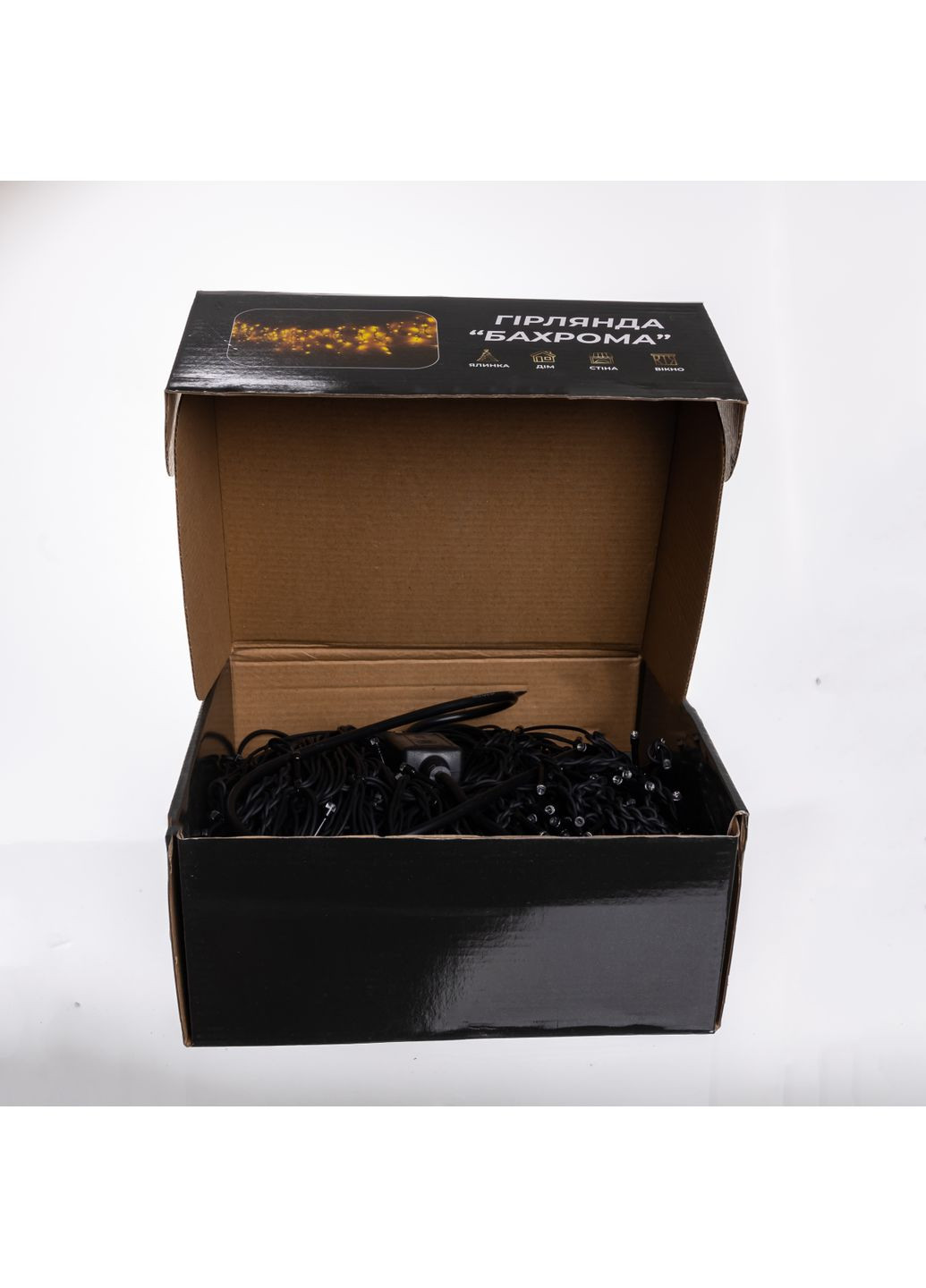 Гірлянда Бахрома вулична 600 LED 36 м від мережі чорна нитка, синій GarlandoPro (365746337)