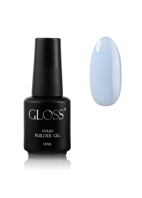 Однофазный гель с кистью Builder Gel GLOSS Powder Blue, 18 мл Gloss Company (283296243)