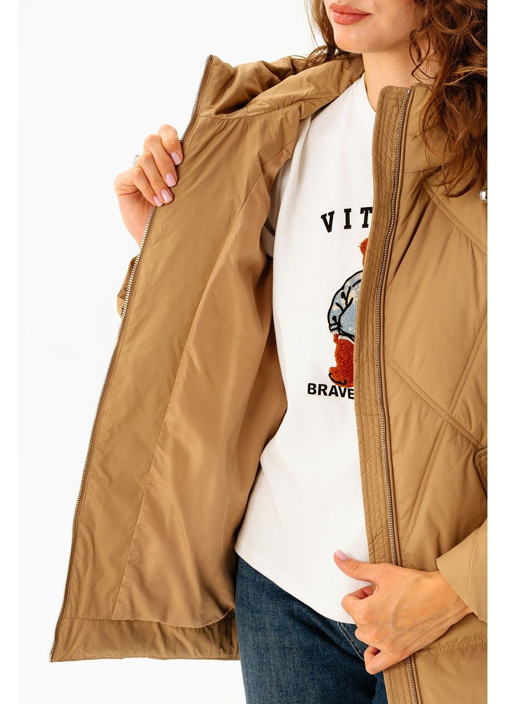 Бежева демісезонна куртка 21 - 04318 Vivilona
