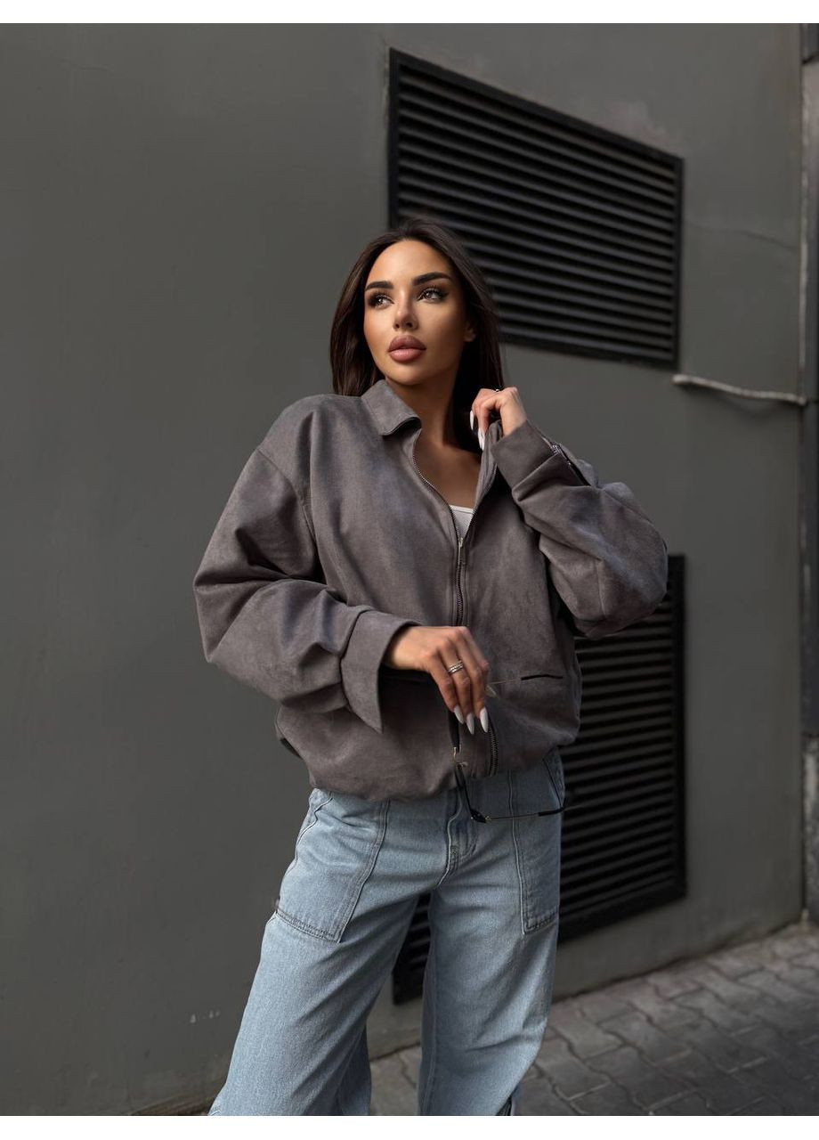 Жіночий замшевий бомбер Asi.Store.ua на блискавці (360405319)