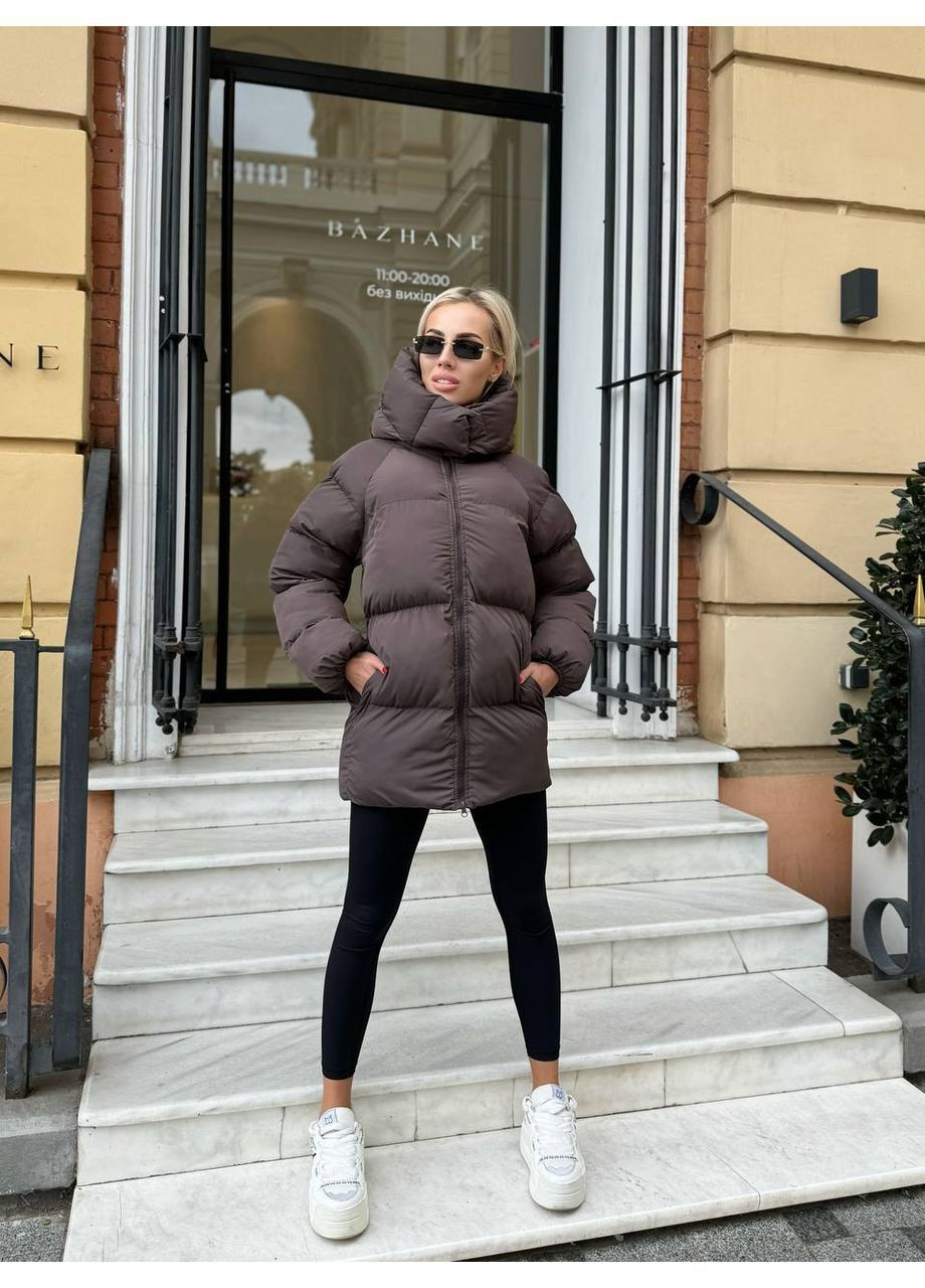 Коричневый зимний Пуховик Style Point