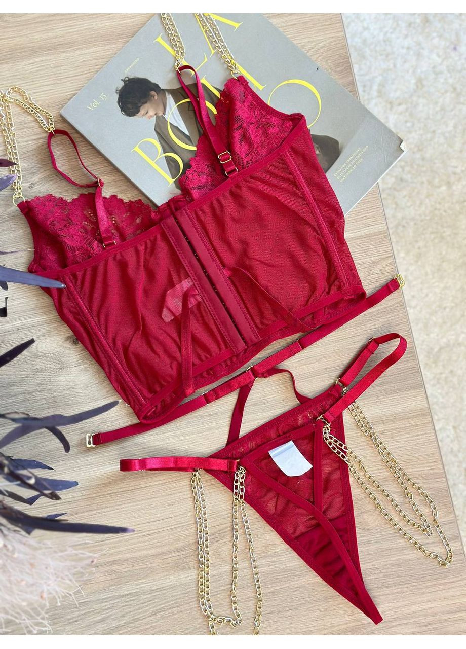 Бордовий жіночий комплект нижньої білизни Simply sexy