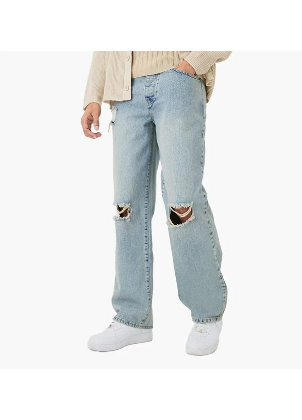 Штани Baggy Rigid Ripped Knee Blue BMM82330 Boohoo (398071291)