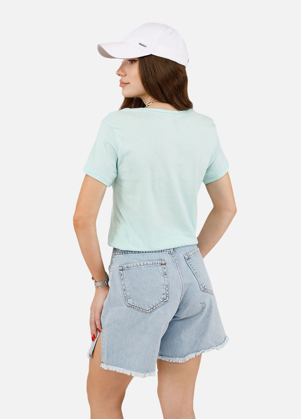 Женская футболка с коротким рукавом цвет мятный ЦБ-00252397 OTTODIX - (307363003)