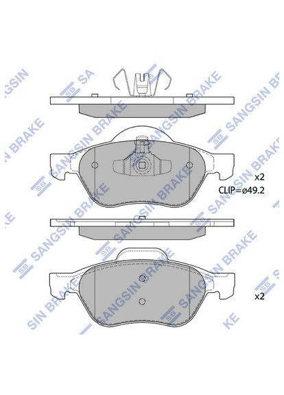 Колодки тормозные дисковые ПЕРЕДН RENAULT SCENIC II (JM0/1_) 1.6 2003.06-2010.07 HQ SP1414 HI-Q (362607251)
