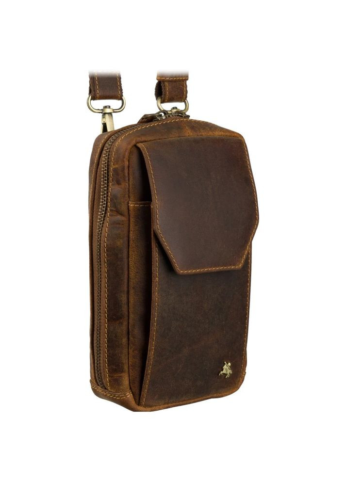 Кожаная сумка-чехол панч из винтажной кожи Alex S45 Oil Tan Visconti (303831883)