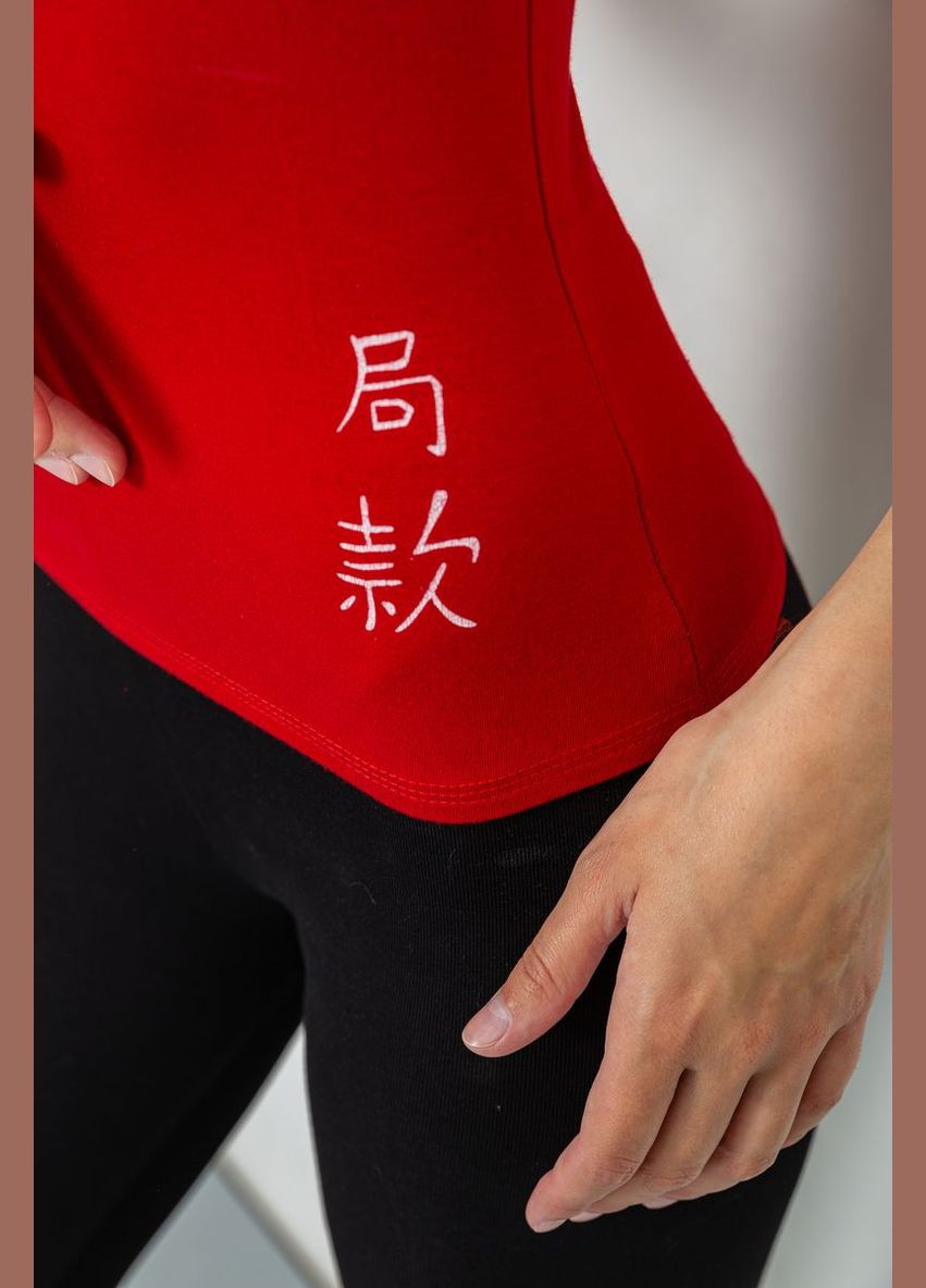 Красная футболка женская с удлиненным рукавом Ager 186R304