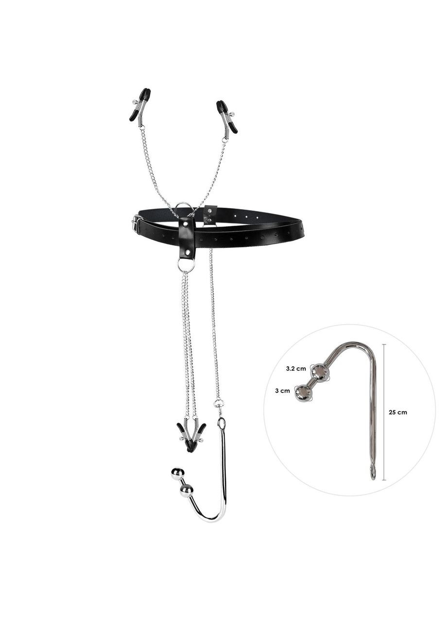 Бондажний набір з металевим анальним гаком No3 Art of Sex Blanca Bondage set with anal hook No3 No Brand (303906232)