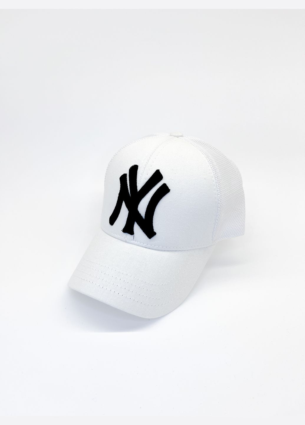 Кепка/ унисекс белая с сеткой NY No Brand Бейзболка (347163142)