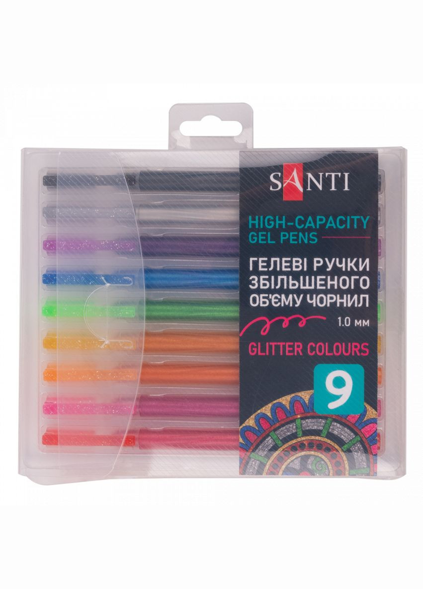 Набор гелевых цветных ручек 420471 9 шт Santi (364501663)